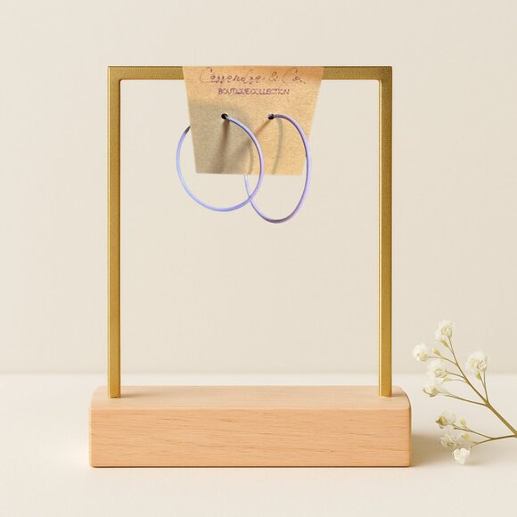 ๐ Lavender Hoop Earrings | Cassandra & Co. Boutique Collection - Picture 2 of 5